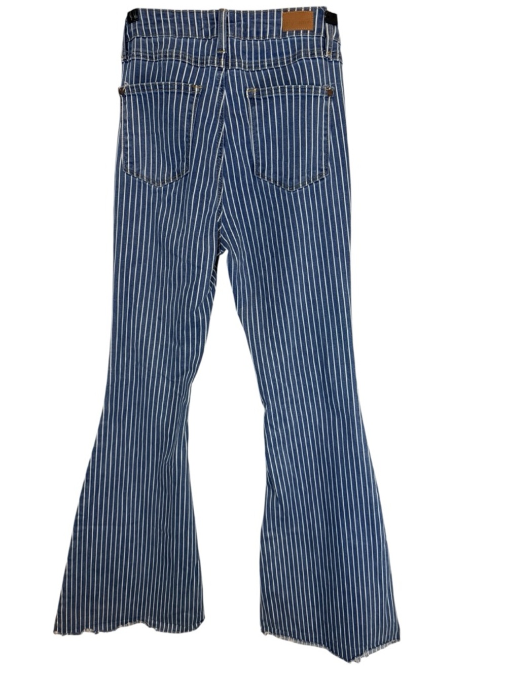 Judy Blue Striped Super Flare Jeans Size 5/27 High Rise Boho Retro Stretch Denim - Picture 3 of 9